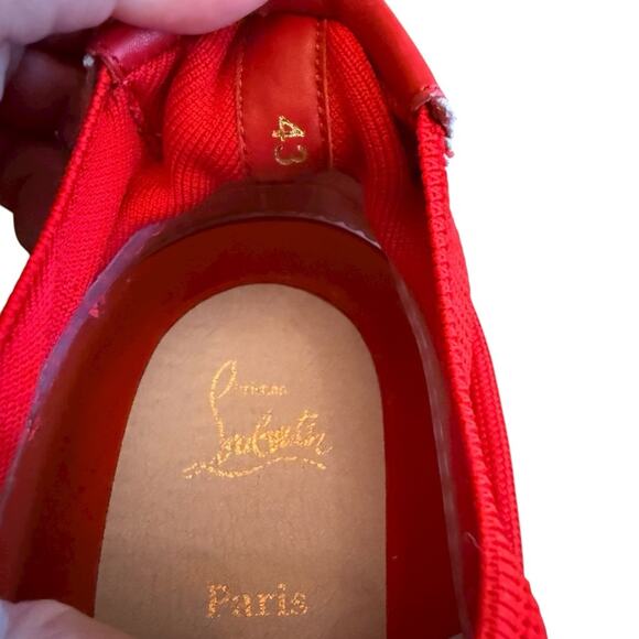 Christian Louboutin Arpoador Red Suede Drawstring Sock Sneakers Men’s EU 43US 10 - Picture 8 of 14